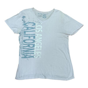 For Him London Shirt Mens Small White Los Angeles California Tee Graphic Casual